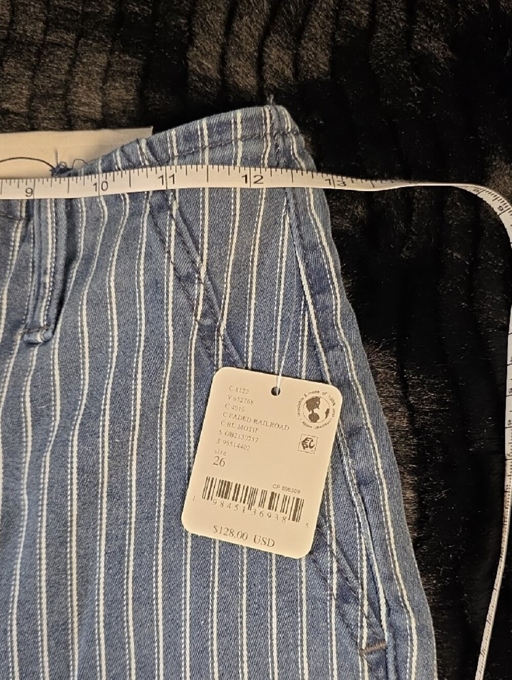 NWT Free People We The Free Level Up Faded Railroad Pinstripe Bootcut Jeans - Picture 6 of 7